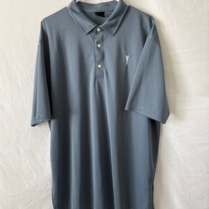 Dunning Golf Blue Striped Golf Polo Shirt